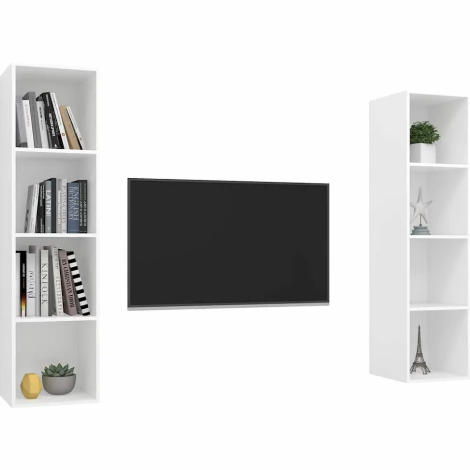 vidaXL Tv-wandmeubelen 2 st bewerkt hout wit, foto 4