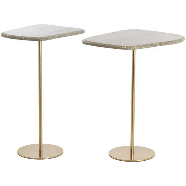 Light & Living Bijzettafel GIA - Ø37.5x59.5 cm - Bruin - Set van 2