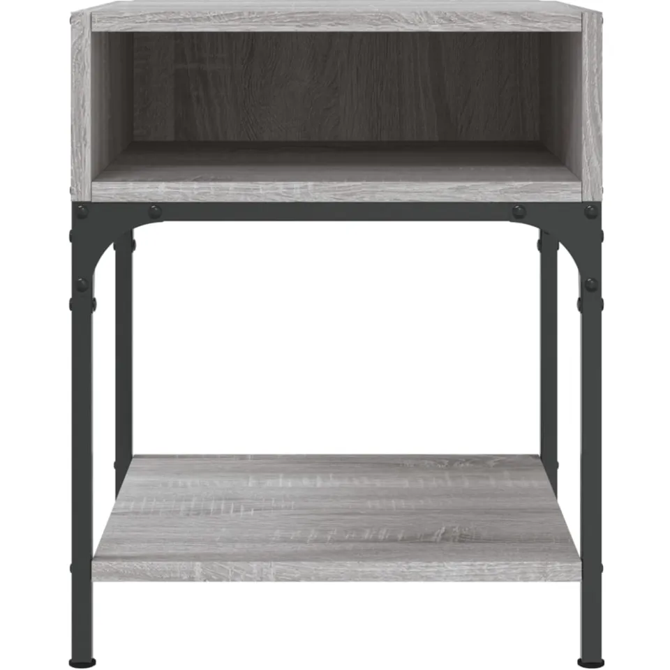 vidaXL Nachtkastjes 2 st 40x41x50 cm bewerkt hout grijs sonoma eiken, foto 4