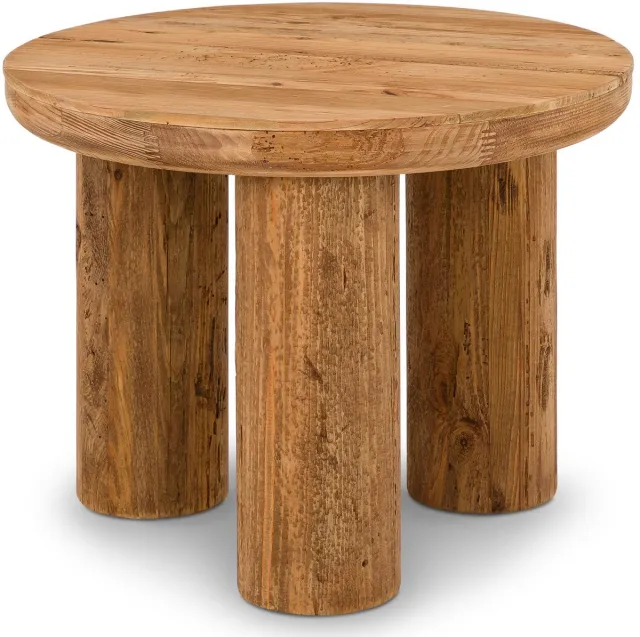 IDIMEX Bijzettafel TAIKI, rond, 60 cm, van gerecycled massief hout – naturel bruin