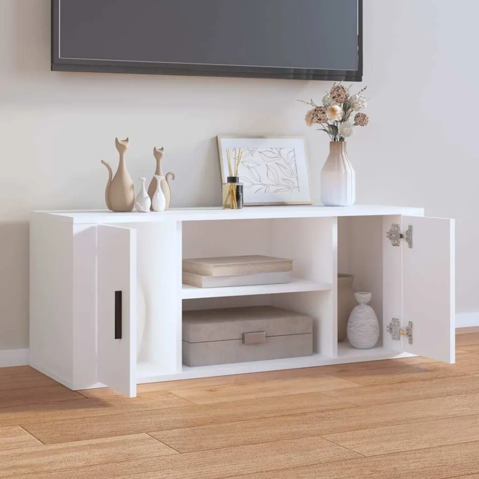 vidaXL Tv-meubel 100x35x40 cm bewerkt hout wit, foto 3
