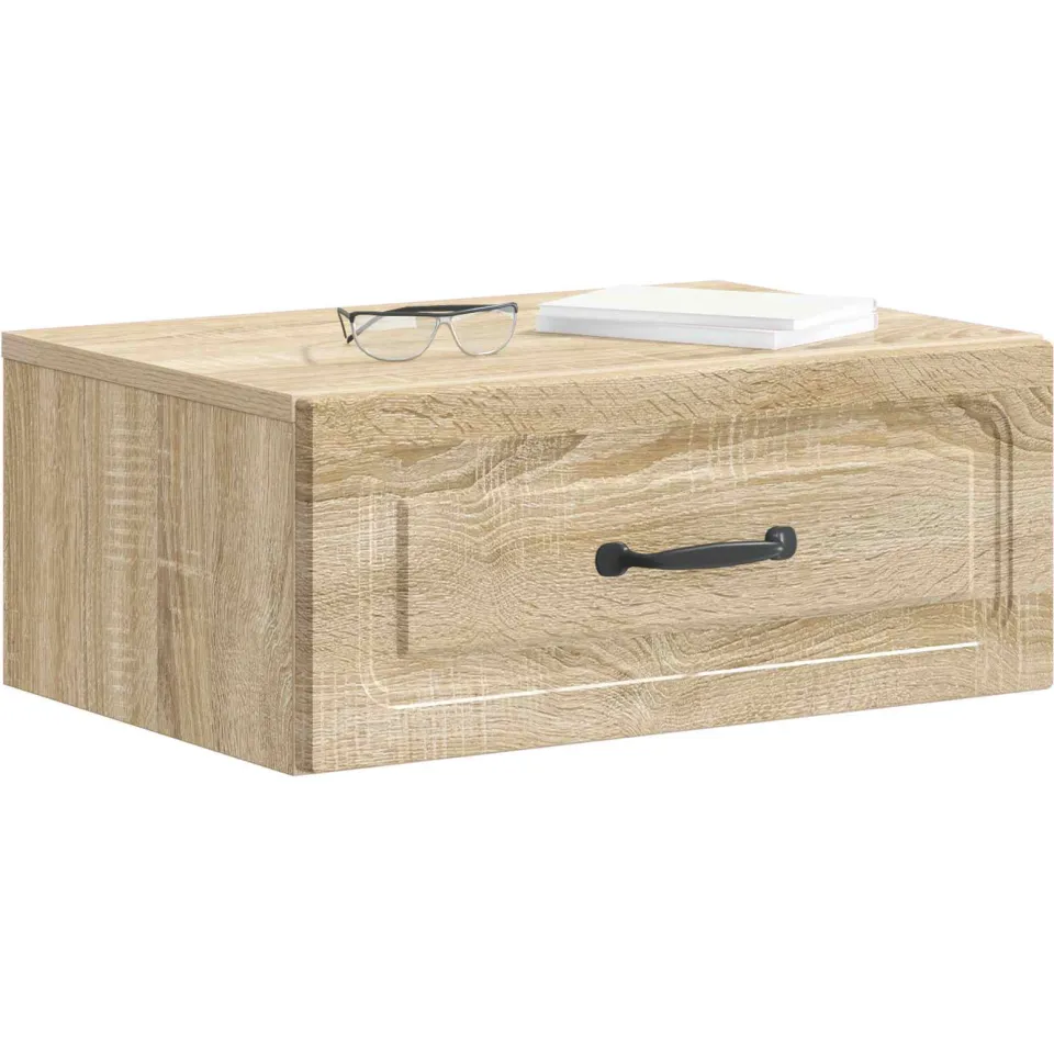 vidaXL Wandbeugel Bedkast Sonoma Eiken 49 x 34,5 x 20 cm Bewerkt hout Bruin