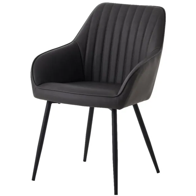 Nordic Home Angelo armstoel pu-leer streep - grijs