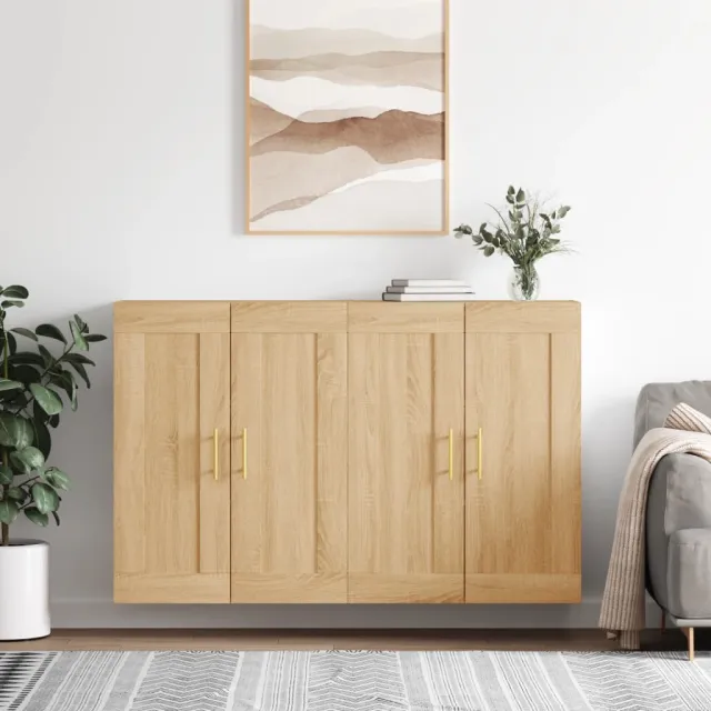 vidaXL Hangkasten 2 st bewerkt hout sonoma eikenkleurig