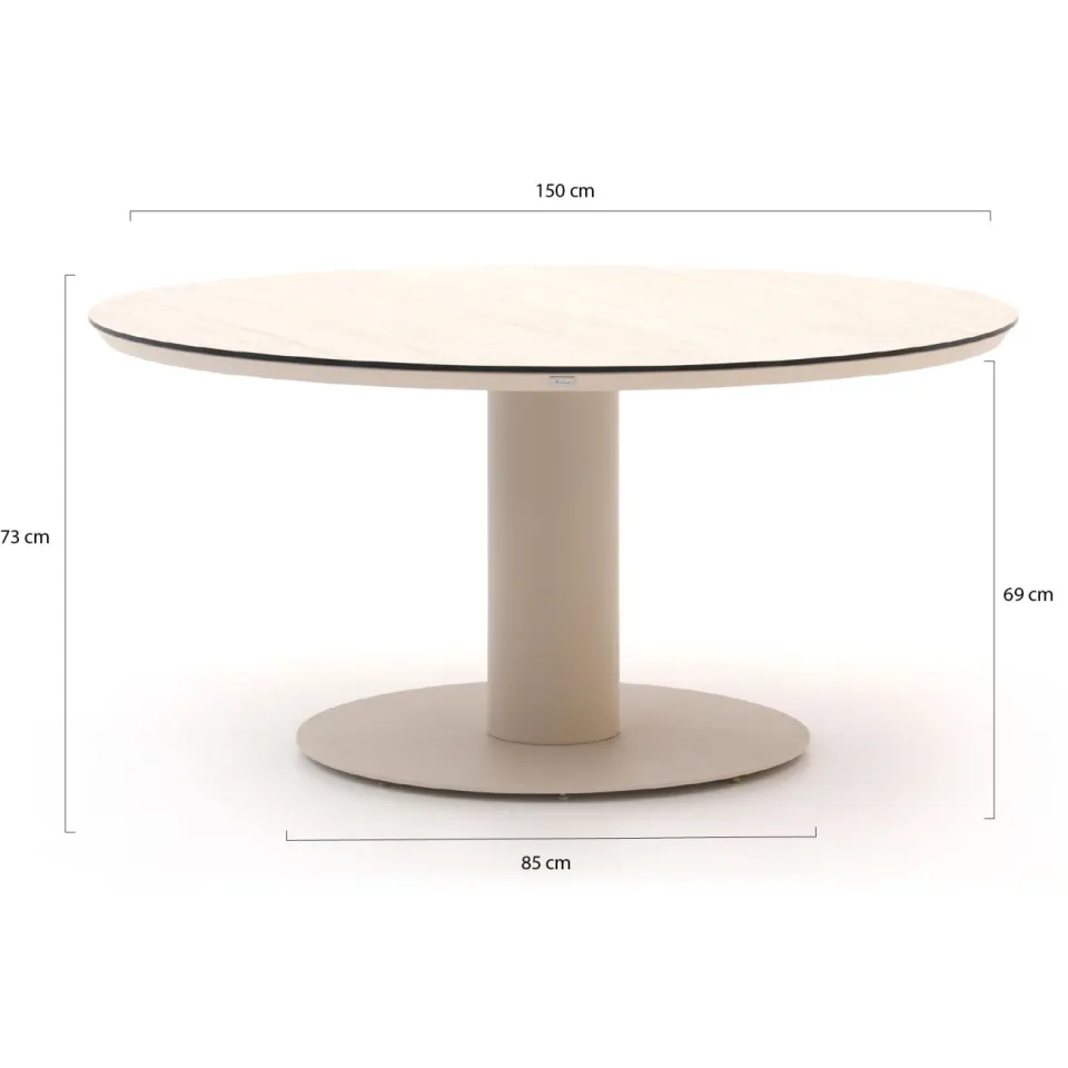 Intenso Furniture Intenso Trofarello/La Fonte ø150cm dining tuinset 7-delig bruin, foto 4