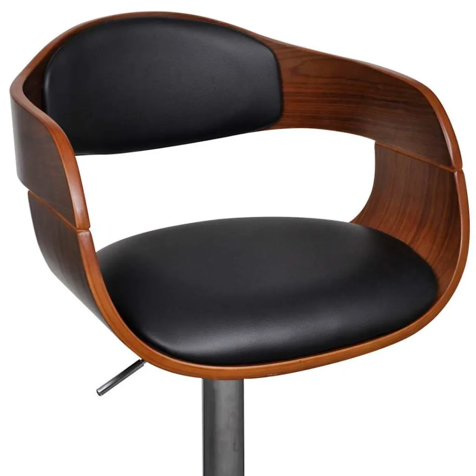 vidaXL Barkruk gebogen hout en kunstleer zwart, foto 4