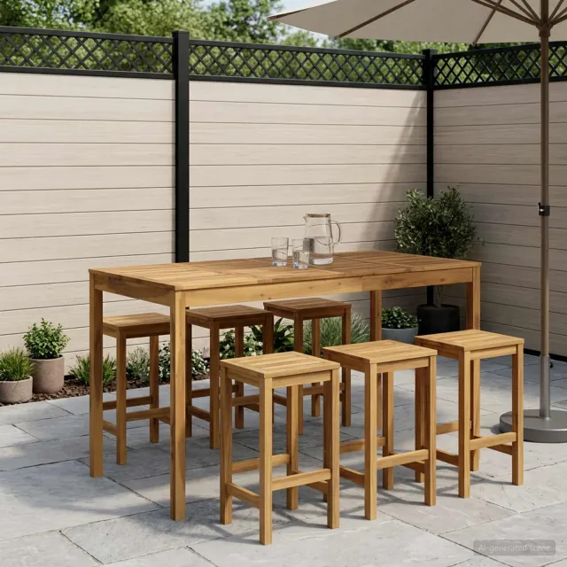 vidaXL Tuinbar Tafel LAREN Witgewassen 180 x 88,5 x 105 cm, foto 2