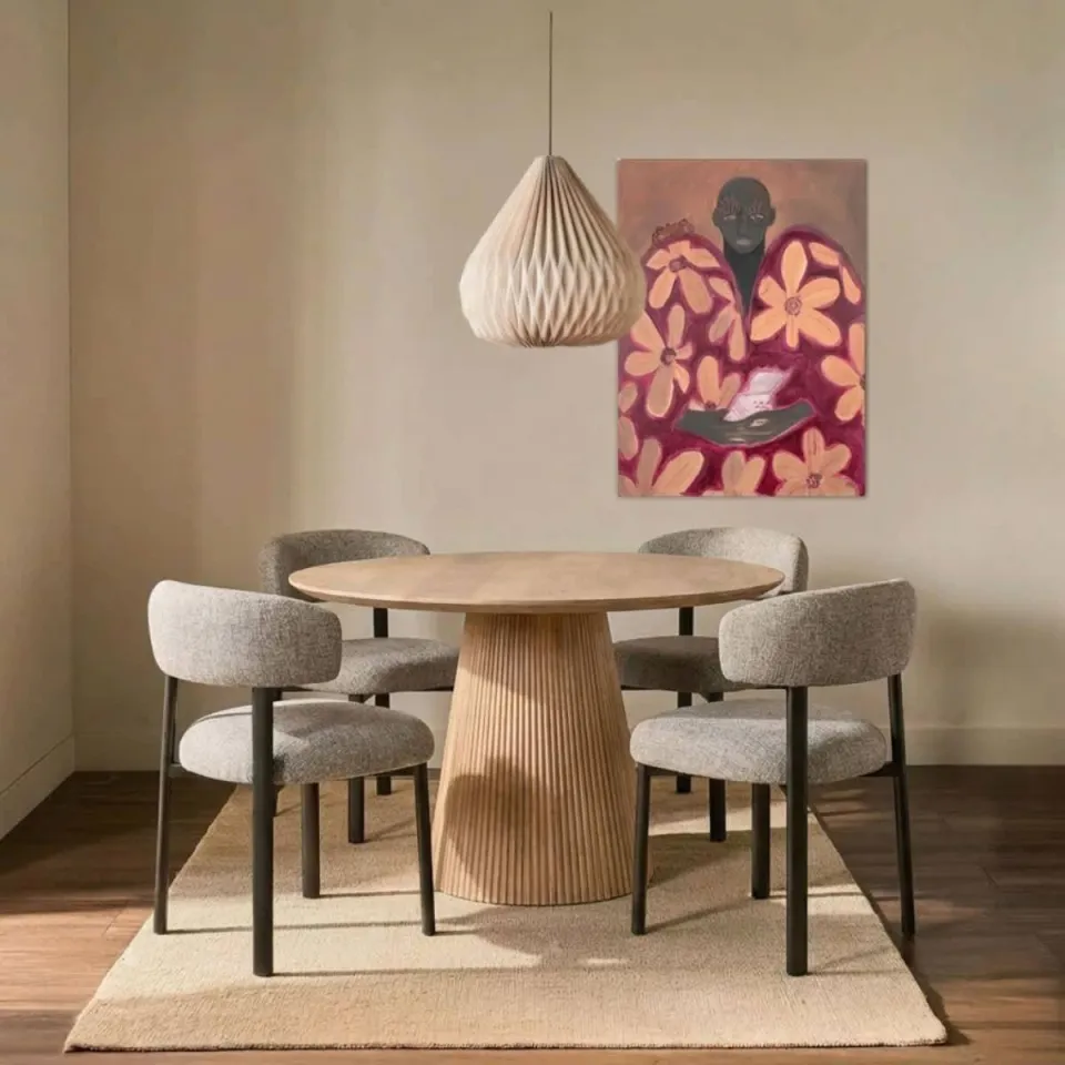 Giga Meubel Eettafel Salvador - Naturel Hout - 130x130x76cm, foto 2