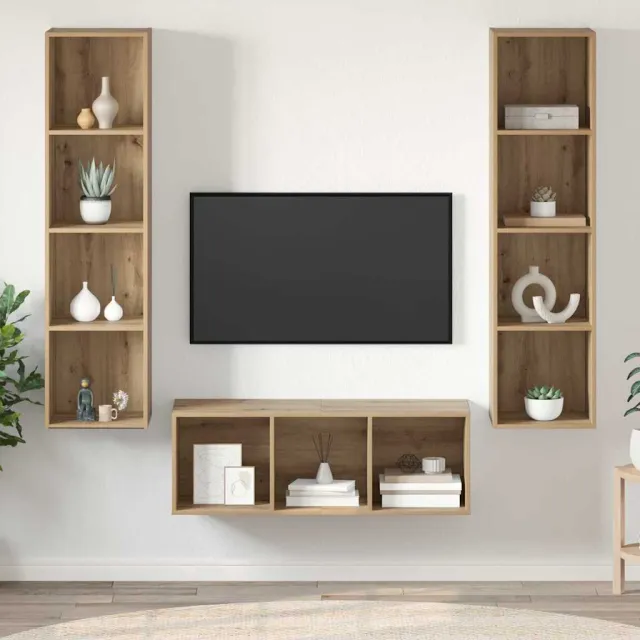 vidaXL Tv-meubelset 3 st 37 x 37 x 142,5 cm Artisan Eiken, foto 2