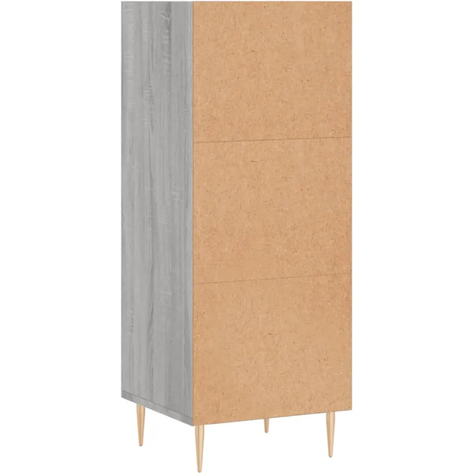 vidaXL Dressoir 34,5x32,5x90 cm bewerkt hout grijs sonoma eikenkleurig, foto 4
