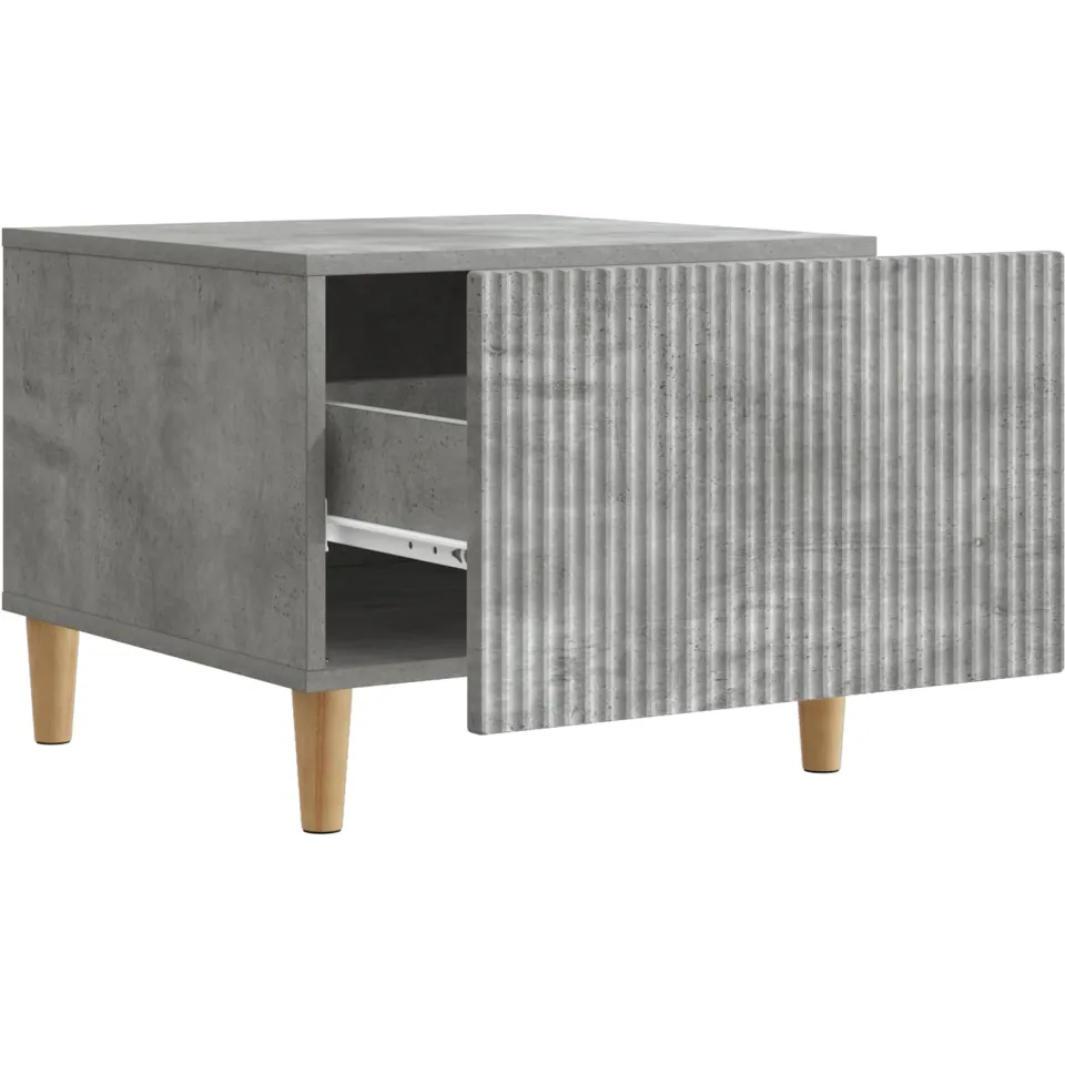vidaXL Salontafel met lade Betongrijs 49 x 50 x 40 cm Bewerkt hout grijs, foto 5