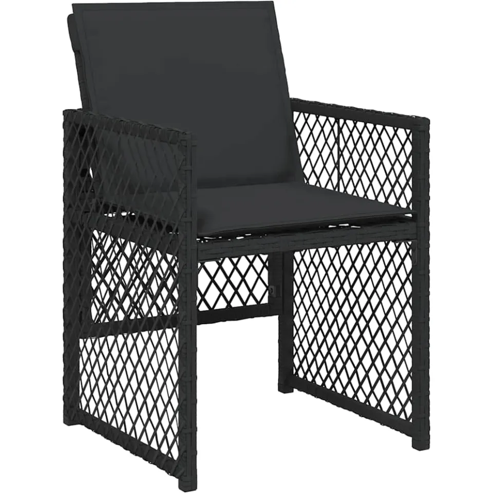 vidaXL 9-delige Tuinset poly rattan zwart, foto 4