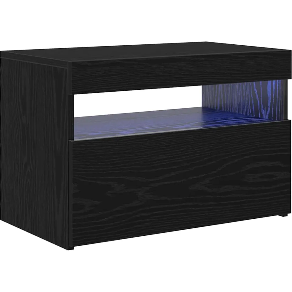 vidaXL TV-kast 60 x 35 x 40 cm Zwart Eiken Bewerkt hout, foto 3