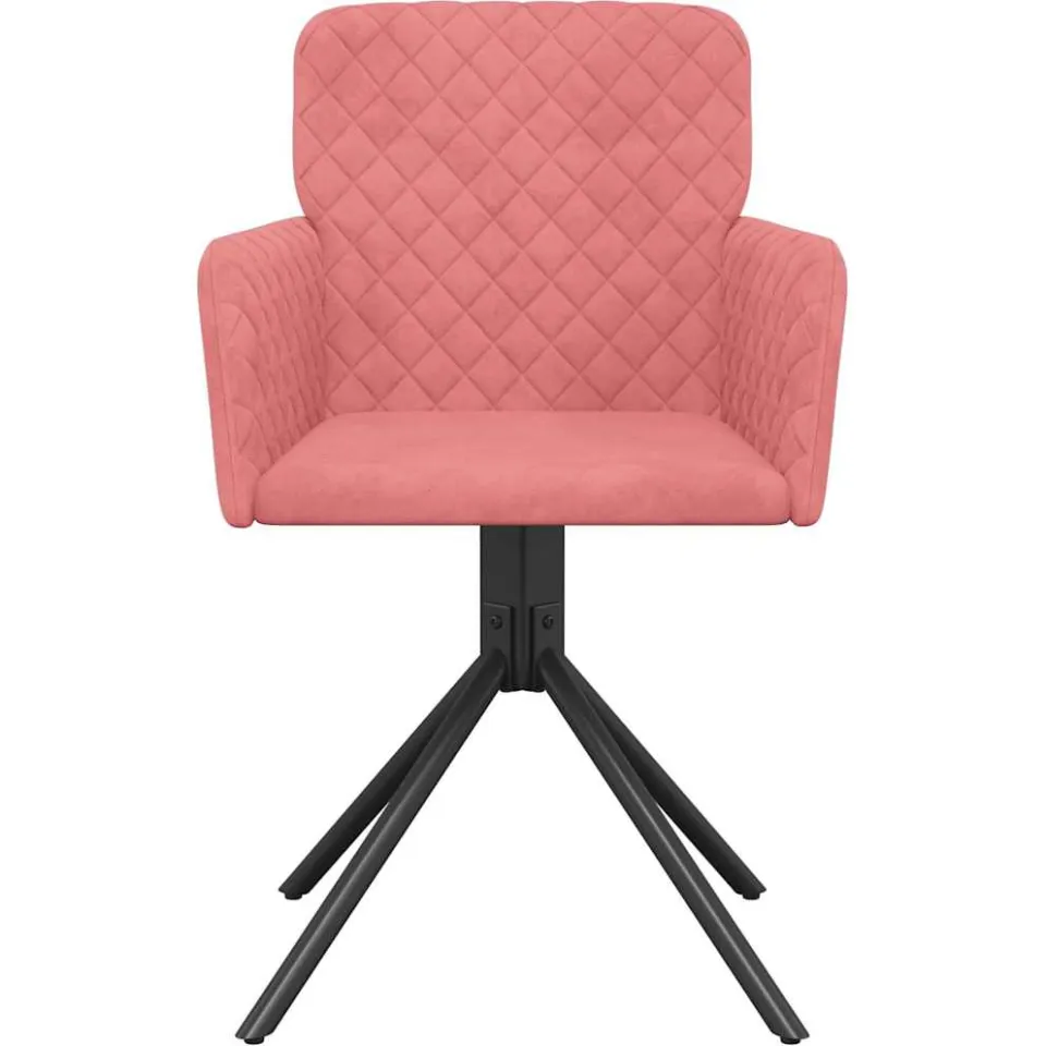 vidaXL Eetkamerstoelen draaibaar 2 st fluweel roze, foto 4