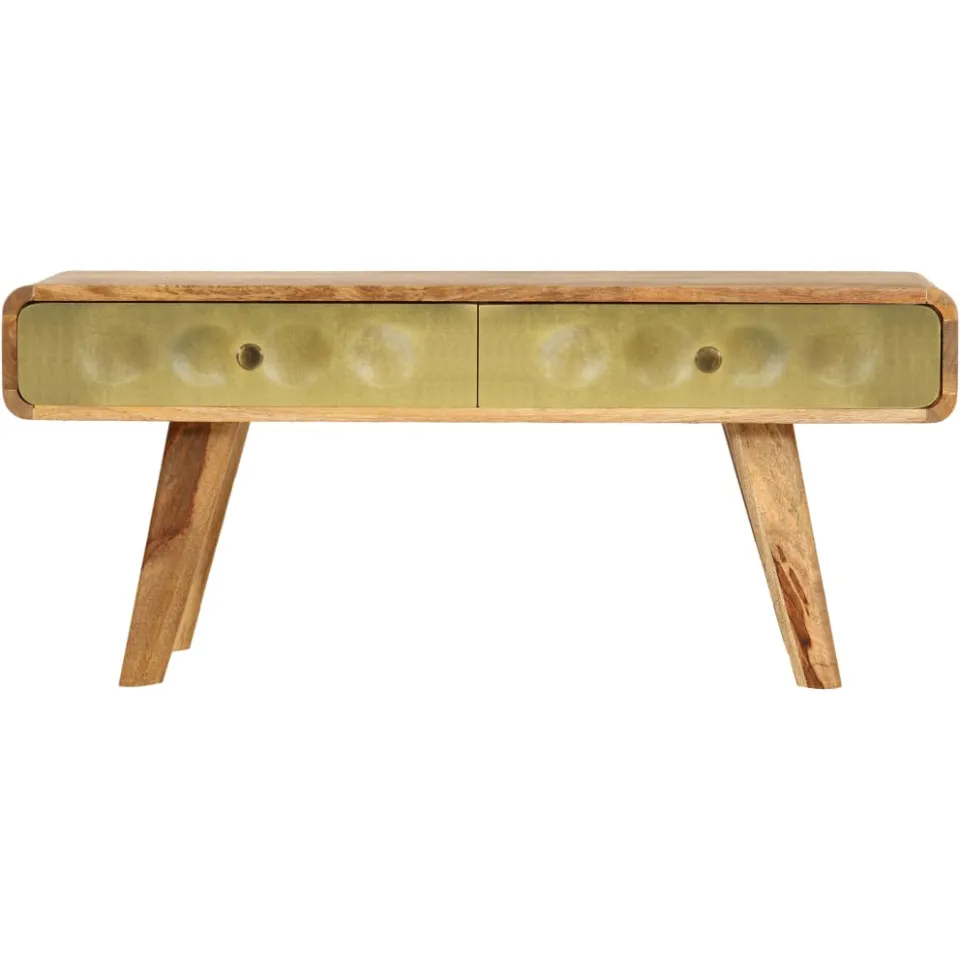 vidaXL Salontafel 90x50x40 cm massief mangohout bruin, foto 2
