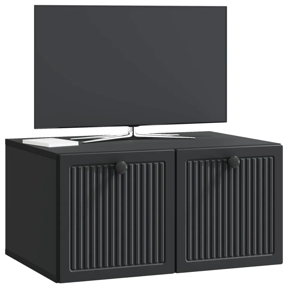vidaXL Wandbeugel TV-kast Zwart 59,5 x 41 x 30 cm Bewerkt hout, foto 3