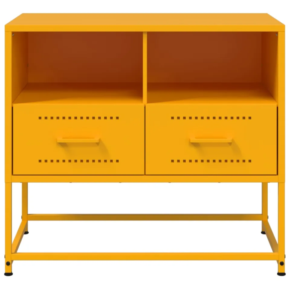 vidaXL Tv-meubel 68x39x60,5 cm staal mosterdgeel, foto 4
