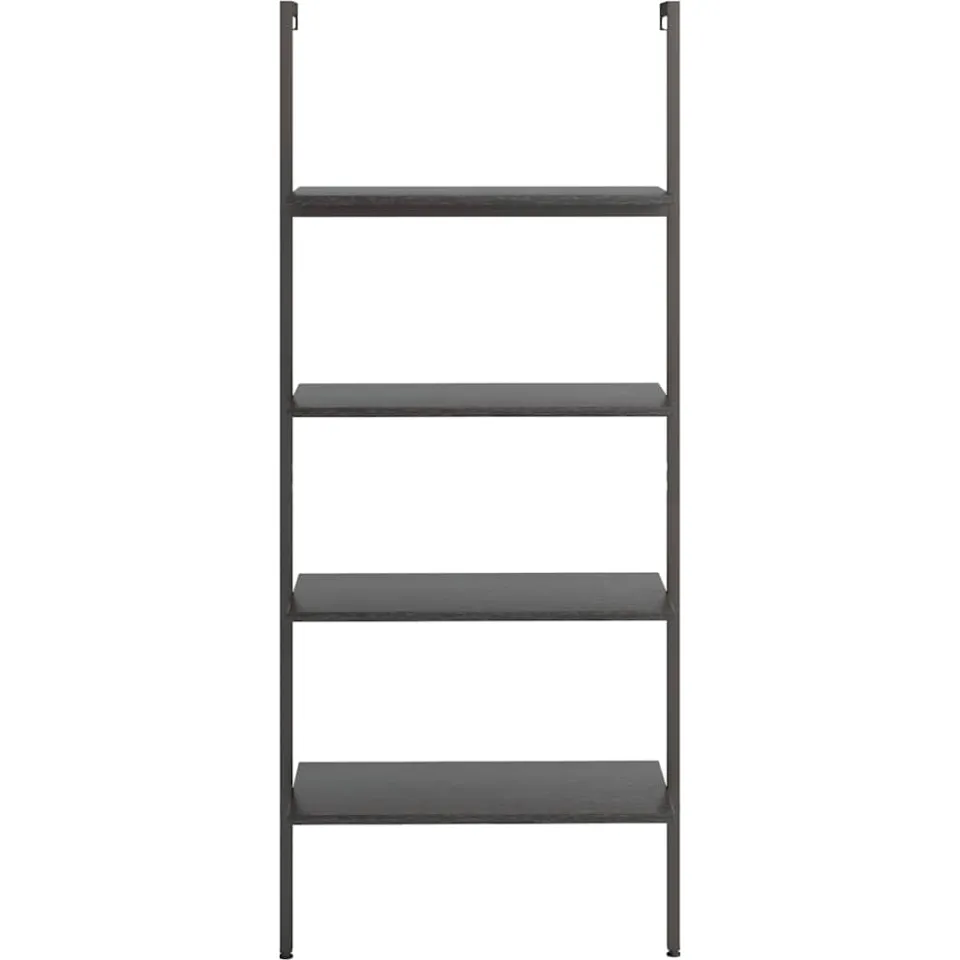 vidaXL Ladderrek met 4 schappen 64x35x152,5 cm zwart