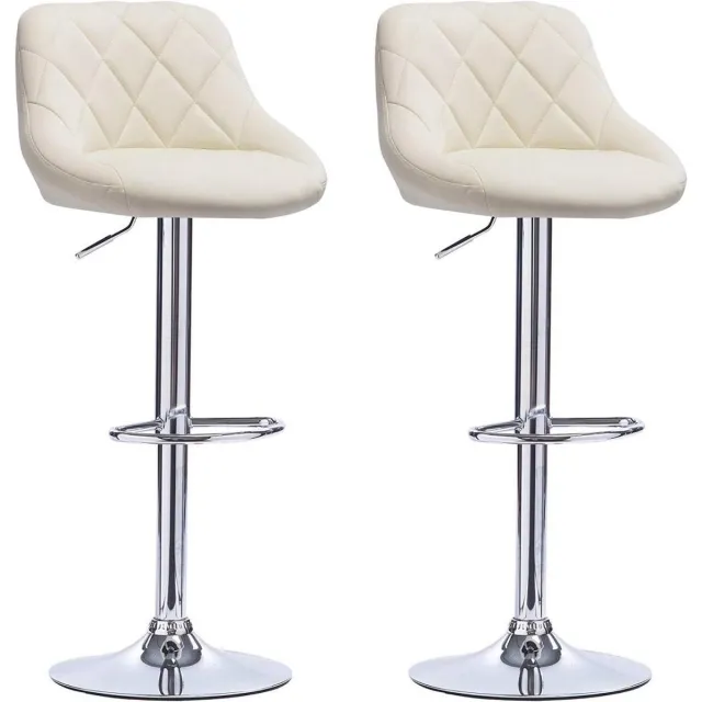 Bolt Edge Designer Barkruk - Creme - Ergonomisch - Met rugleuning - Verstelbaar - Set van 2
