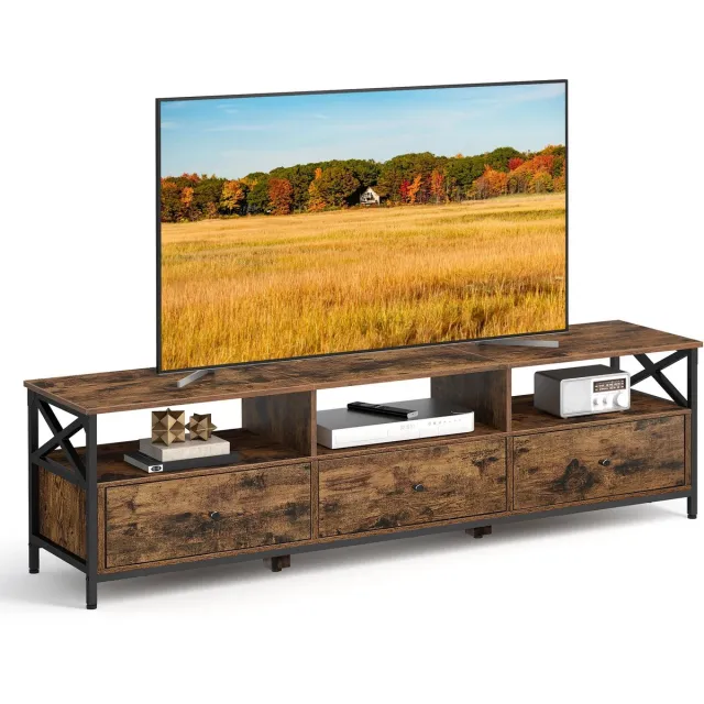 DailyDamaar tv-meubel - TV-kast - Ladekast - Laag dressoir - Voor televisie tot 80 inch - 178x40x50 cm - Houtlook - Zwart