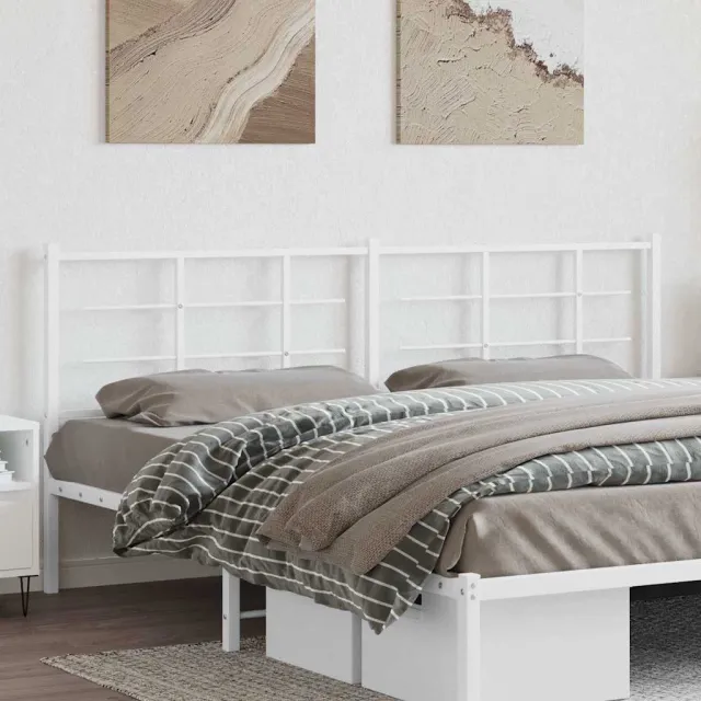 vidaXL Vervangend hoofdbord 200 cm metaal wit