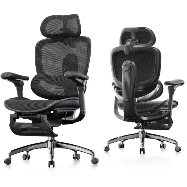 Sihoo Doro C300 V2 Ergonomische Bureaustoel - Voetensteun - Dubbele Dynamische Lendesteun - 8D Gecoördineerde Armleuningen - Verstelbaar voor Werk en Gaming - Zwart