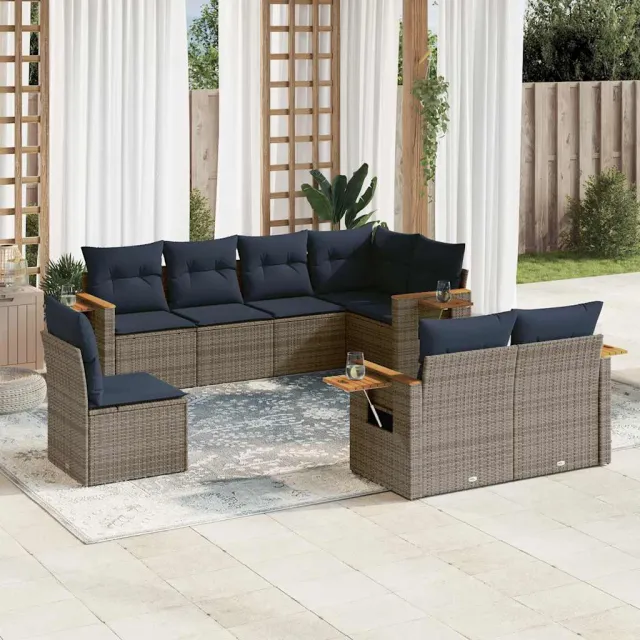 vidaXL Patio Sofa Set 8-zits Grey, foto 2