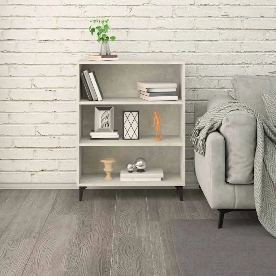 vidaXL Dressoir 69,5x32,5x90 cm bewerkt hout betongrijs grijs, foto 3