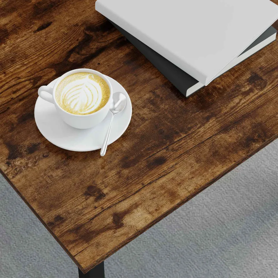 vidaXL Salontafel Rook Eik 60 x 30 x 36 cm Bewerkt hout grijs, foto 3