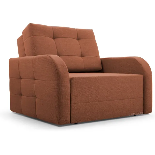 InspireME Fauteuil Met slaapfunctie Slaapbank Ban Porto 80 Fauteuil Slaapbank - Armstoel - Kinderbed - Compact en Comfortabel 101 cm - 1 zits - Oranje (BRAGI 42)