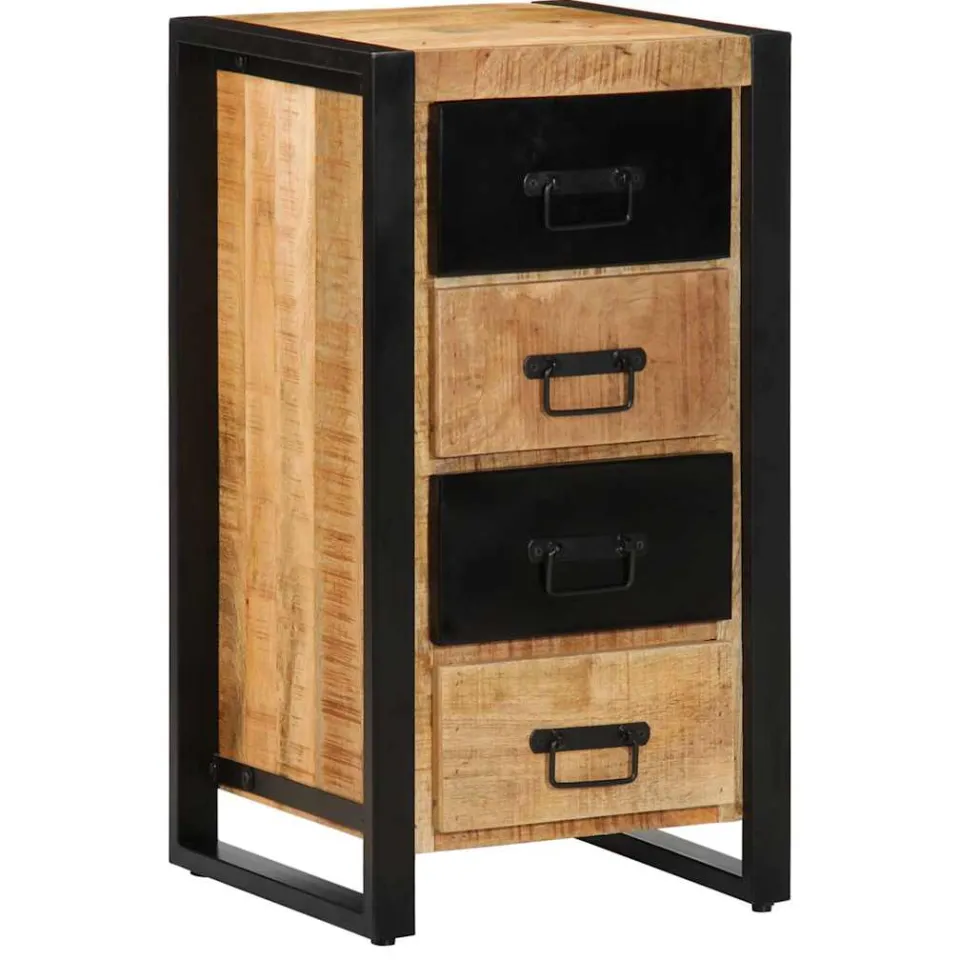 vidaXL Ladekast 40x40x90 cm massief ruw mangohout bruin, foto 3