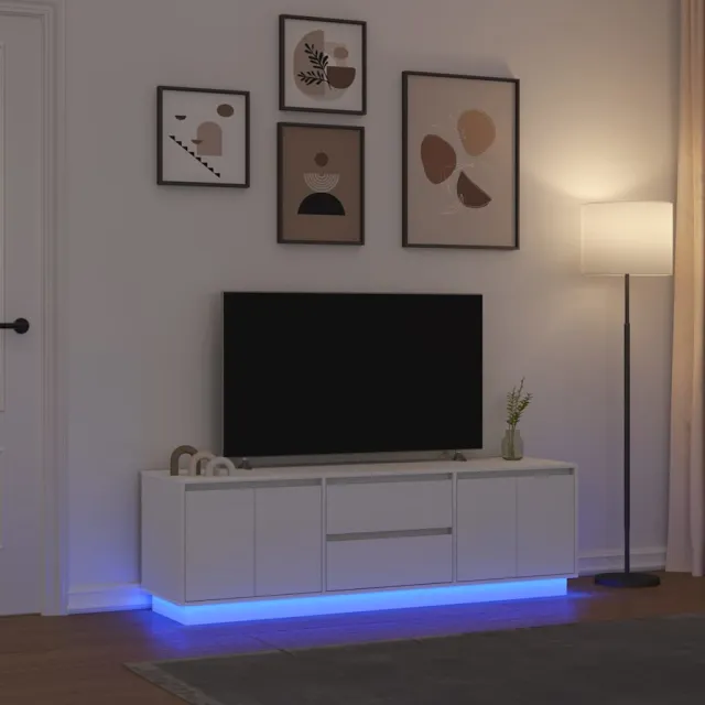vidaXL Tv-meubel met LED-verlichting 160,5x41x50 cm wit