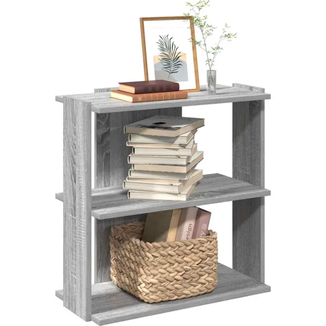 vidaXL Boekenkast 3-laags 60x30x60 cm bewerkt hout grijs sonoma eiken