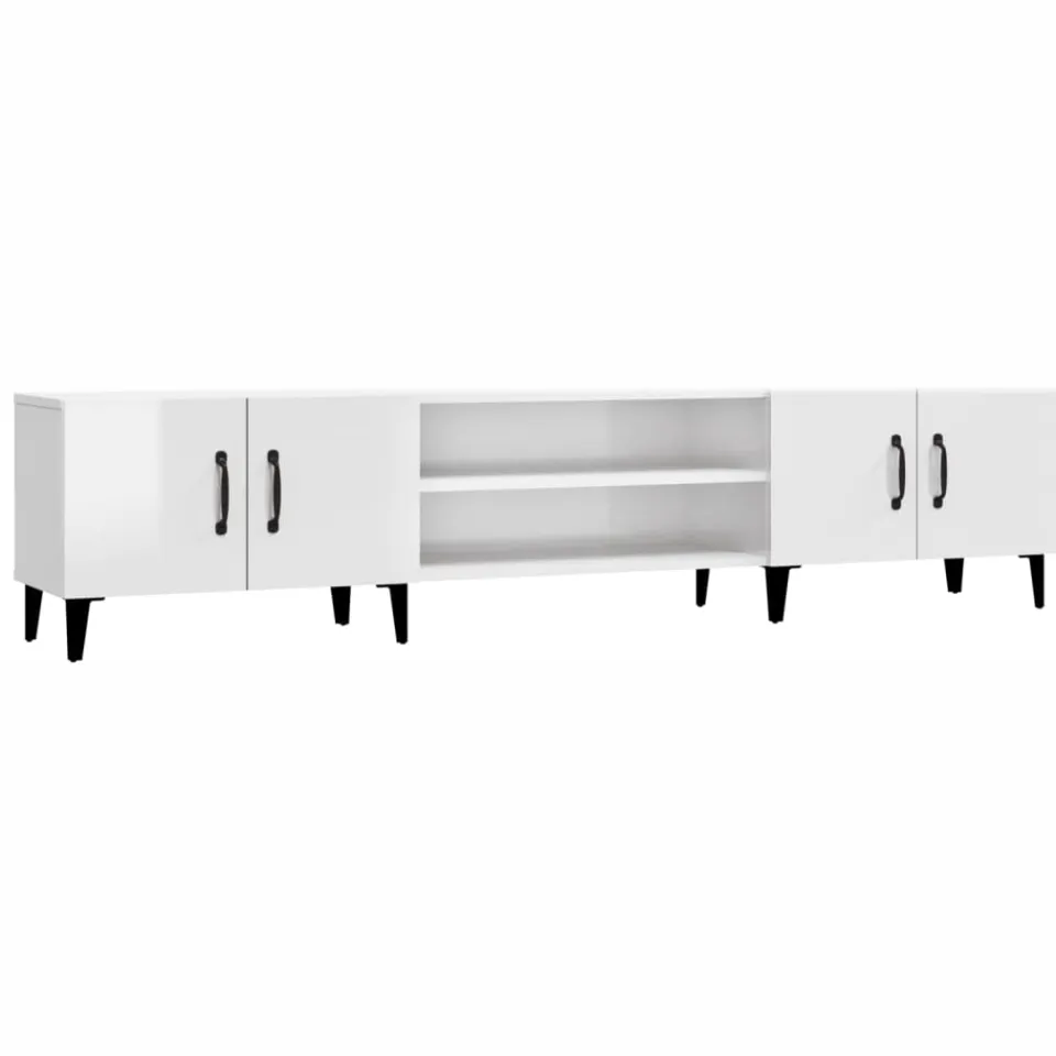 vidaXL Tv-meubel 180x31,5x40 cm bewerkt hout hoogglans wit