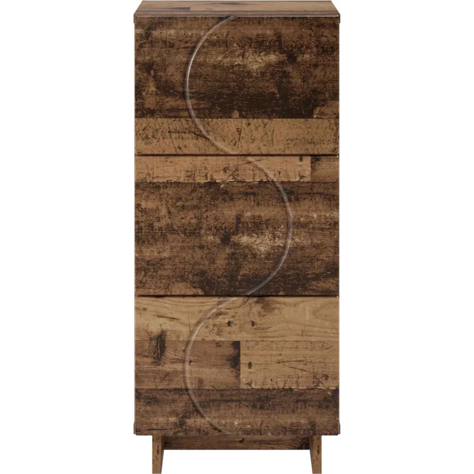 vidaXL Dressoir Oud hout 33.5 x 34.5 x 75 cm Bewerkt hout bruin, foto 4