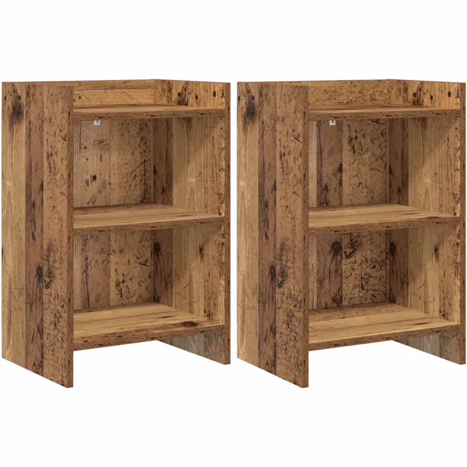 vidaXL Nachtkastjes 2 st Oud hout 40 x 30 x 60 cm Bewerkt hout bruin, foto 3