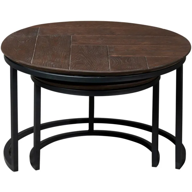 Starfurn Salontafel Otik - Rond Bruin Hout - Set van 2