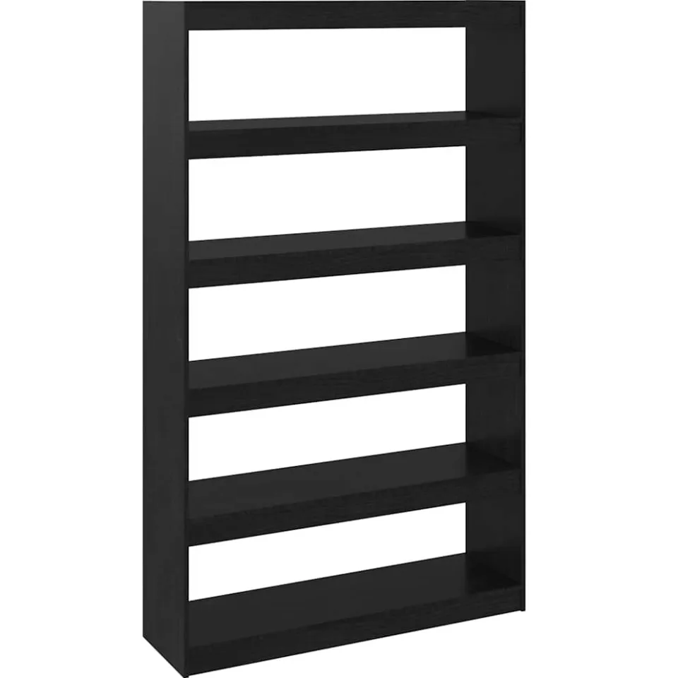 vidaXL Boekenkast/kamerscherm 100x30x167,5 cm massief grenenhout zwart