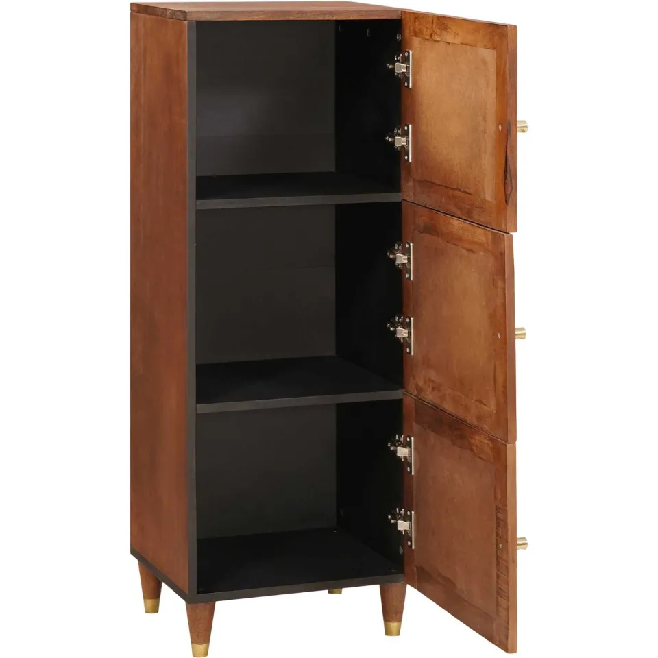 vidaXL Hoge kast Bruin 40 x 33,5 x 110 cm Massief Mango Hout, foto 2