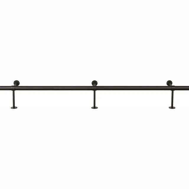 metaalstore Voetensteun - Bar en tafels - Buis - Zwart fijnstructuur - Metaal - 1600mm - 3 voetsteunen - Ø35 mm Zwart RAL 9005