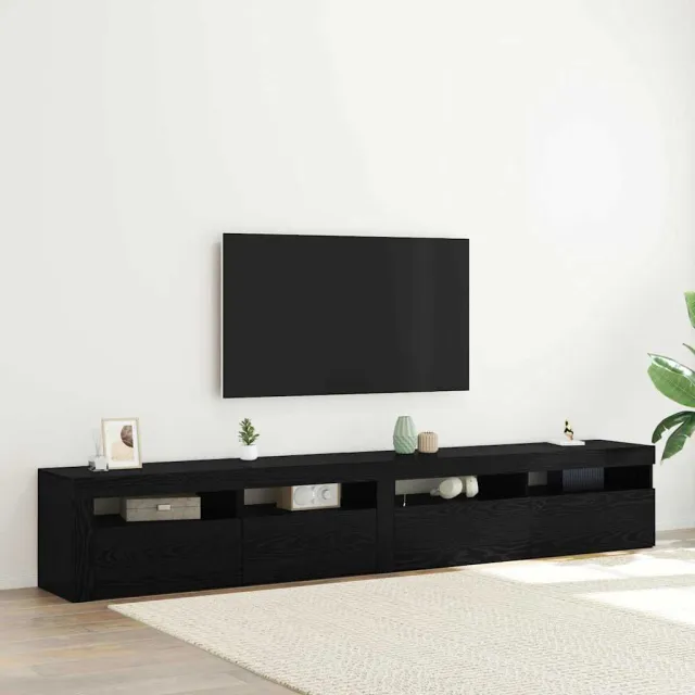 vidaXL TV-kast 2 st Zwart Eiken Bewerkt hout, foto 2