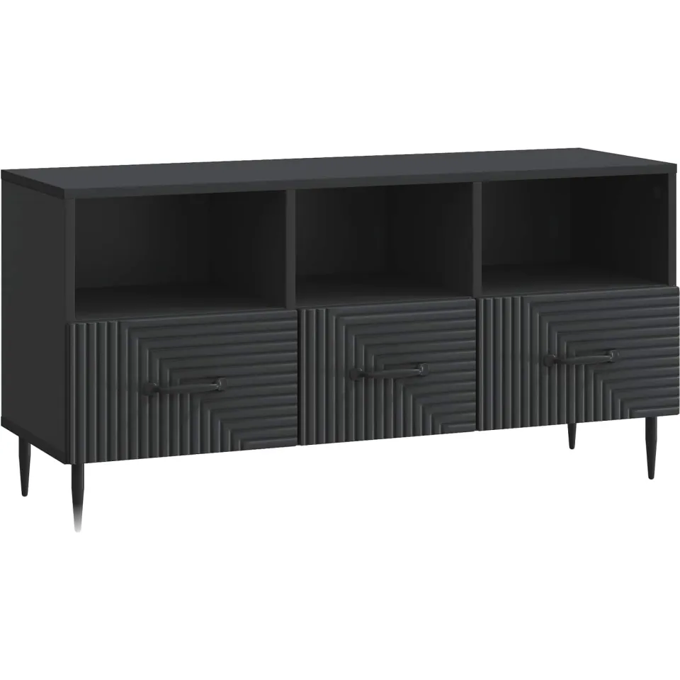 vidaXL TV-kast met lade Zwart 102 x 34,5 x 50 cm Bewerkt hout, foto 3