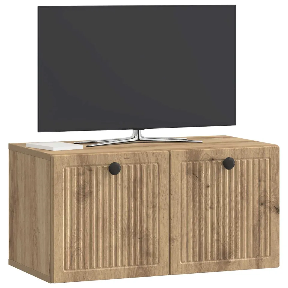 vidaXL Wandbeugel TV-kast 59,5 x 31 x 30 cm Artisanaal eiken Bruin