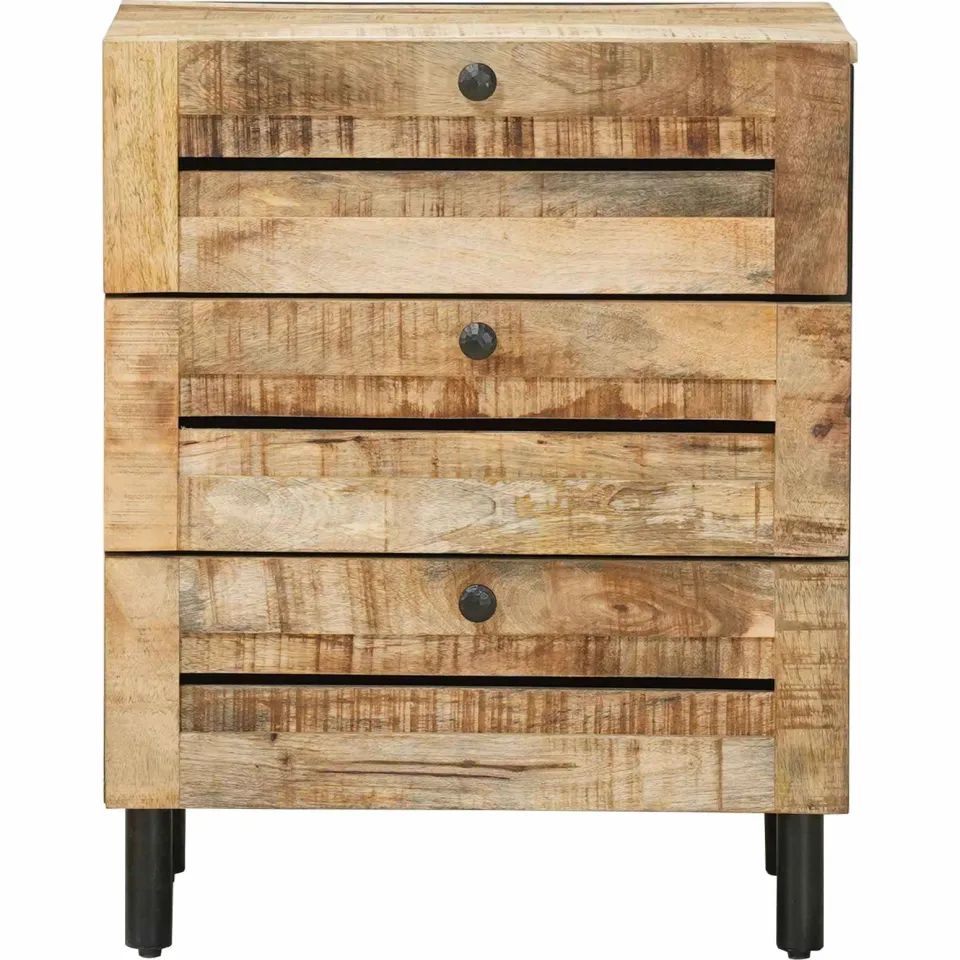 vidaXL Nachtkastje Naturel 50 x 33 x 62 cm Massief Mango Hout, foto 4