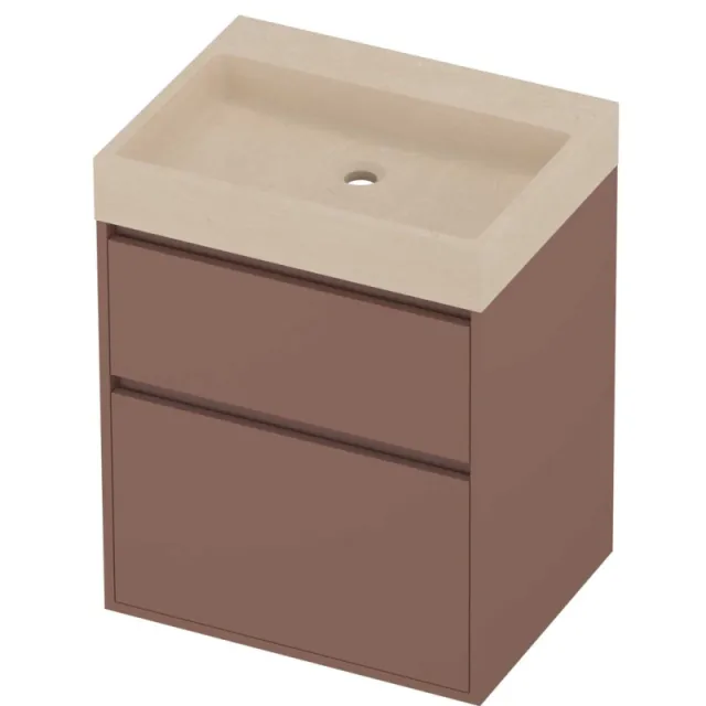 Proline Evoli Badmeubelset Hardsteen Loft 60x46x75 cm Sand Stone Beauty Blush Rosé Goud