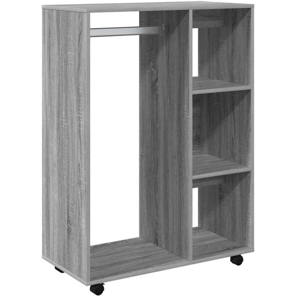 vidaXL Kledingkast 80x40x110 cm bewerkt hout grijs sonoma eikenkleurig, foto 3