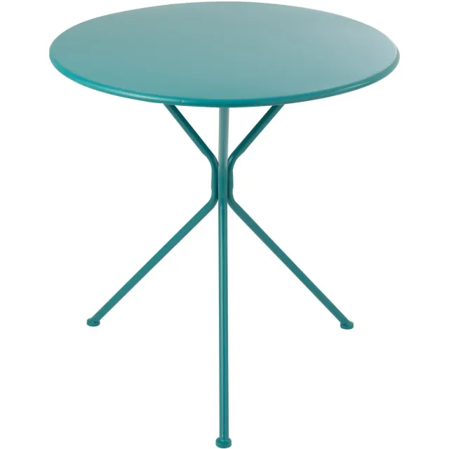 J-Line tafel Tripod Rond - metaal - turkoois - large Blauw