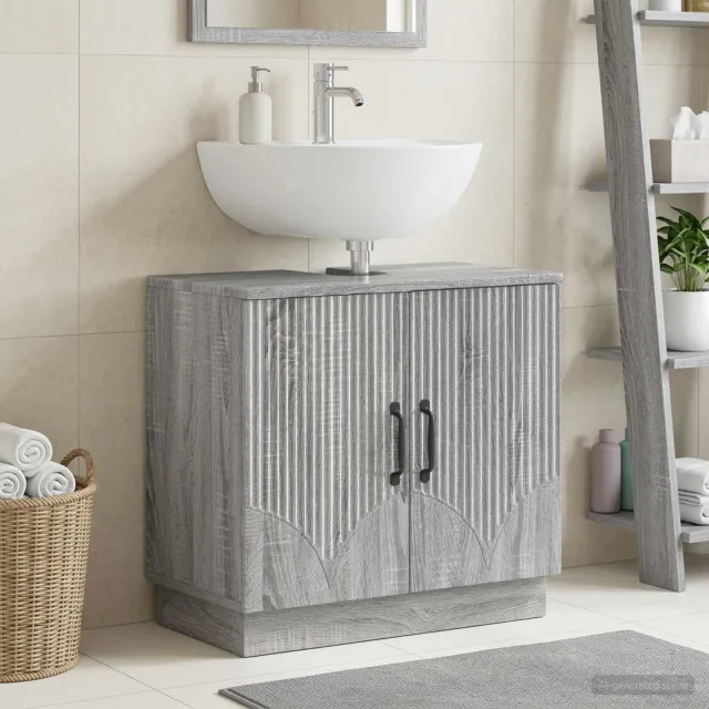 vidaXL Badkamer wastafelkast HOORN Grijs Sonoma 59,5 x 31,5 x 56 cm, foto 2