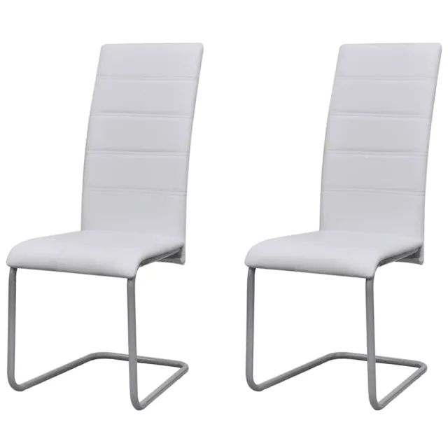 vidaXL Eetkamerstoelen 2 st kunstleer wit