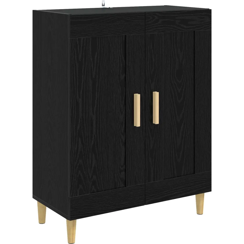 vidaXL Dressoir Zwart eiken 69,5 x 34 x 90 cm Bewerkt hout, foto 3